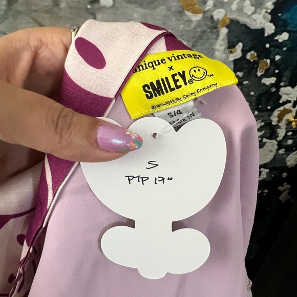 Unique Vintage X Smiley | Purple Wrap Top - Picture 6 of 10